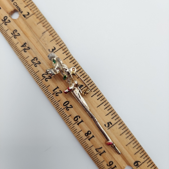 Vintage Enamel &Rhinestone Eyes Poodle Brooch. - Picture 6 of 12